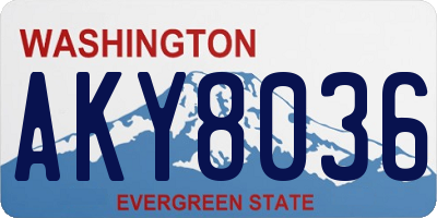 WA license plate AKY8036