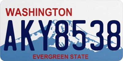 WA license plate AKY8538
