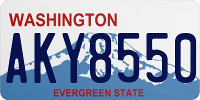 WA license plate AKY8550