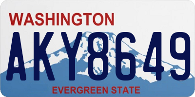 WA license plate AKY8649