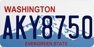 WA license plate AKY8750