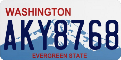 WA license plate AKY8768