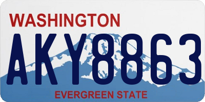 WA license plate AKY8863