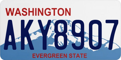 WA license plate AKY8907