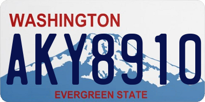 WA license plate AKY8910