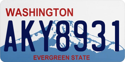 WA license plate AKY8931