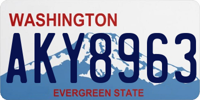 WA license plate AKY8963