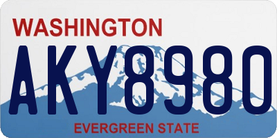 WA license plate AKY8980