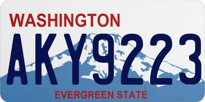 WA license plate AKY9223