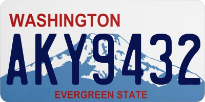 WA license plate AKY9432
