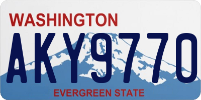 WA license plate AKY9770