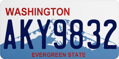 WA license plate AKY9832