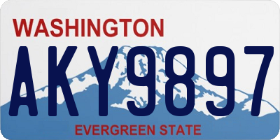 WA license plate AKY9897
