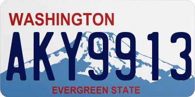WA license plate AKY9913