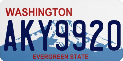 WA license plate AKY9920