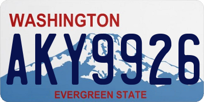 WA license plate AKY9926