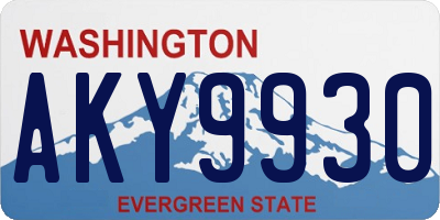 WA license plate AKY9930