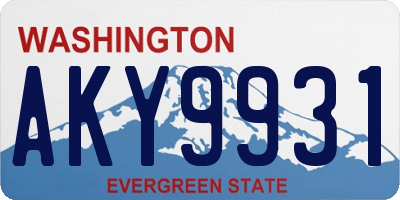 WA license plate AKY9931