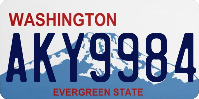WA license plate AKY9984