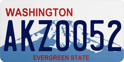 WA license plate AKZ0052