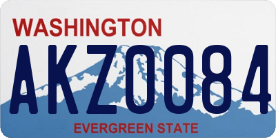 WA license plate AKZ0084