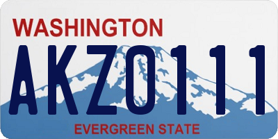 WA license plate AKZ0111
