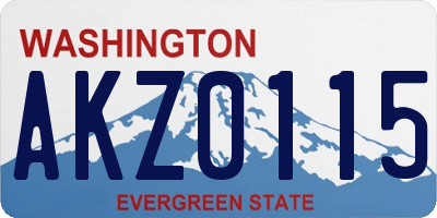 WA license plate AKZ0115