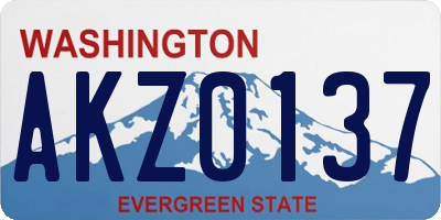 WA license plate AKZ0137