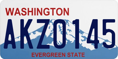 WA license plate AKZ0145