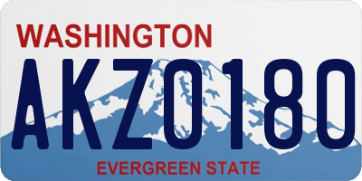 WA license plate AKZ0180