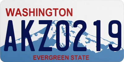 WA license plate AKZ0219