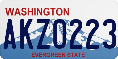 WA license plate AKZ0223