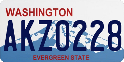 WA license plate AKZ0228