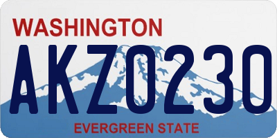 WA license plate AKZ0230