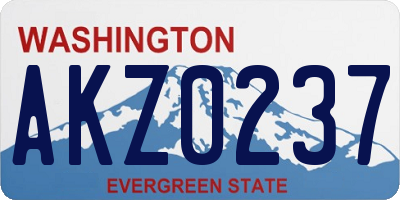 WA license plate AKZ0237