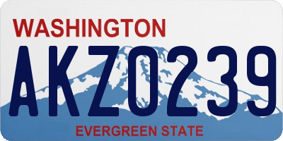 WA license plate AKZ0239