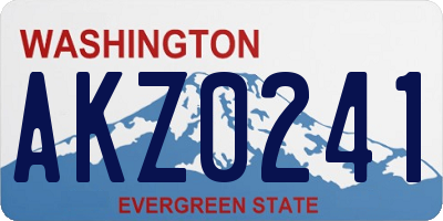 WA license plate AKZ0241