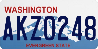 WA license plate AKZ0248