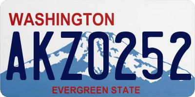 WA license plate AKZ0252