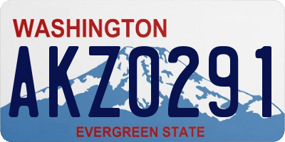 WA license plate AKZ0291