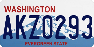 WA license plate AKZ0293