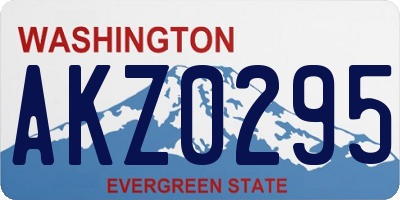 WA license plate AKZ0295