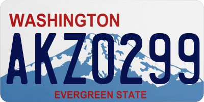 WA license plate AKZ0299