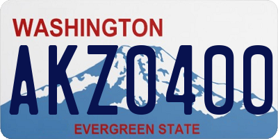 WA license plate AKZ0400