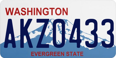 WA license plate AKZ0433