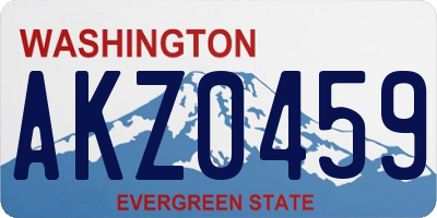 WA license plate AKZ0459