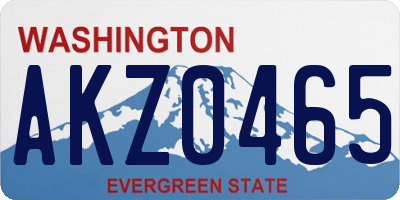 WA license plate AKZ0465
