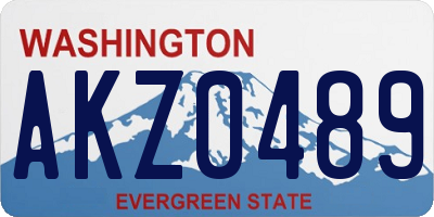 WA license plate AKZ0489