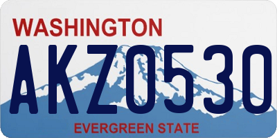 WA license plate AKZ0530