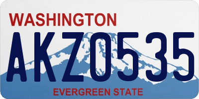 WA license plate AKZ0535